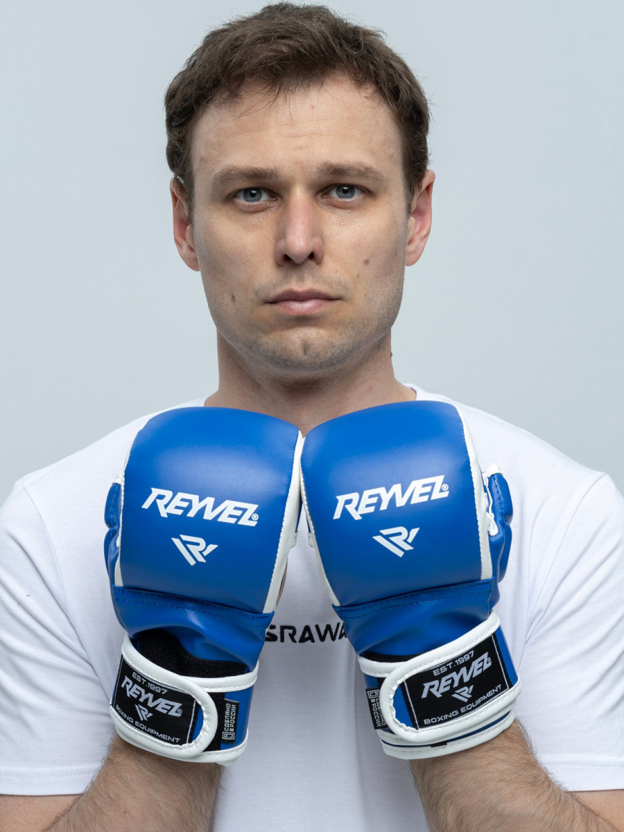 Перчатки Reyvel ММА pro training, синий фото 8