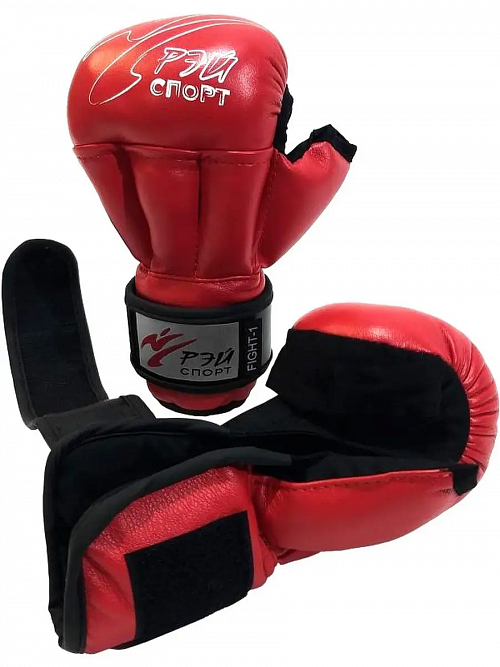 Перчатки для рукопашного боя FIGHT-1 иск.кожа, красный